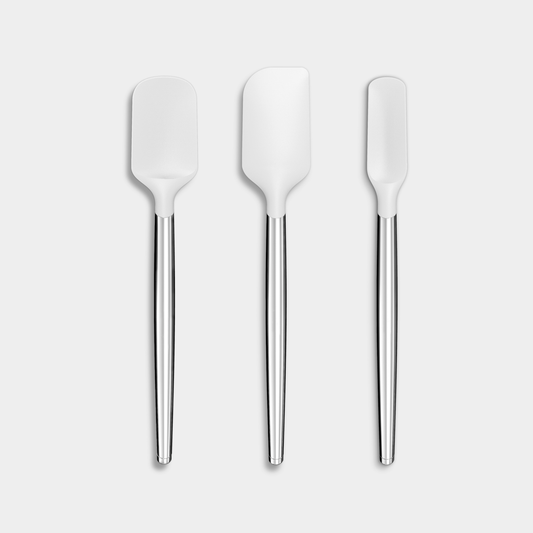 Metal Handle Silicone Spatulas - Large (3 Piece Set)