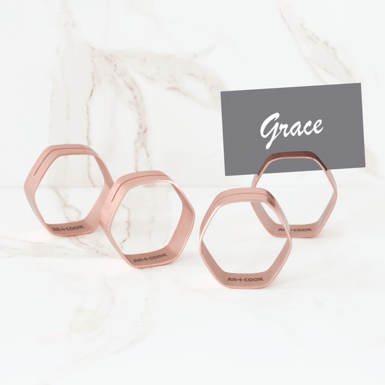 Hexagonal Metallic Napkin Holders (Set of 4)