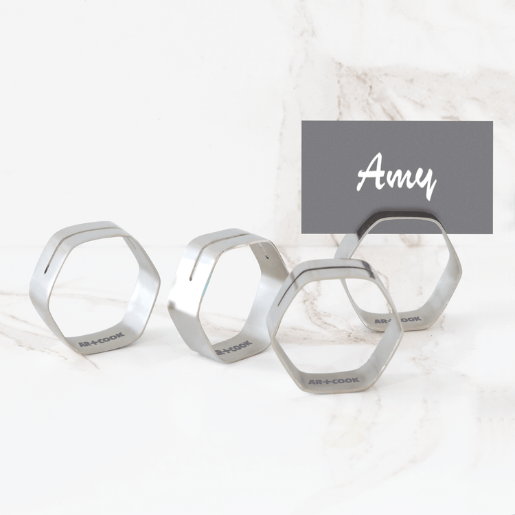 Hexagonal Metallic Napkin Holders (Set of 4)