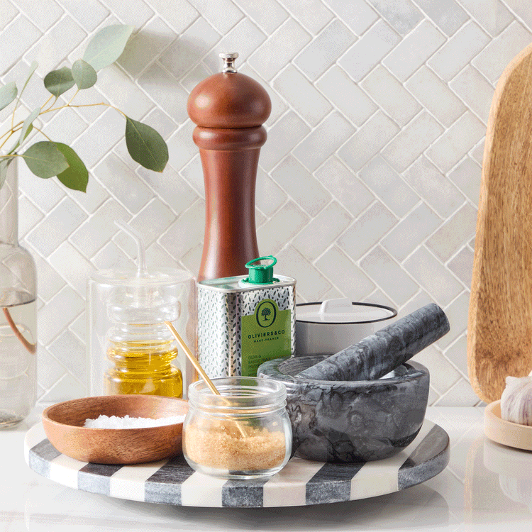 Striped Marble Lazy Susan