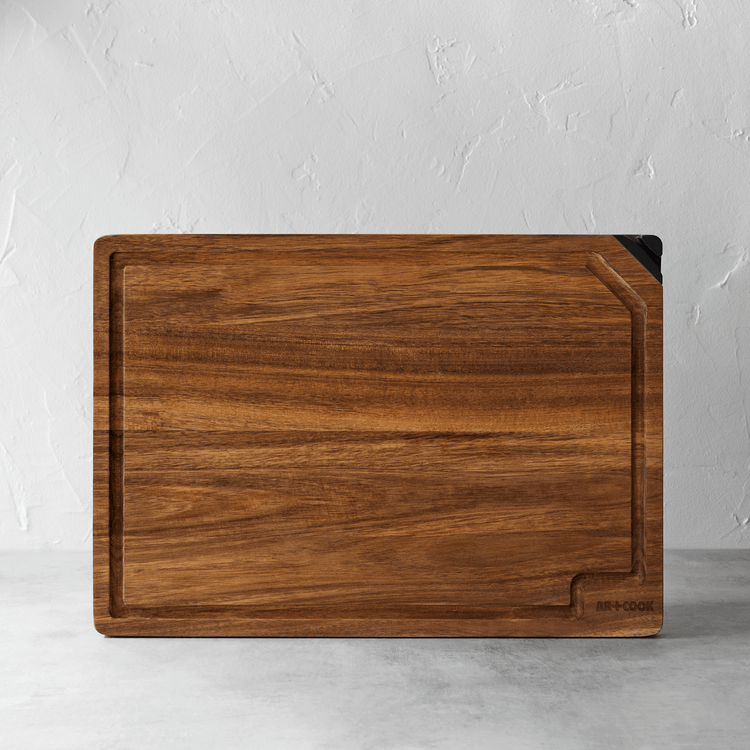 Acacia Cutting Board with Knife Sharpener