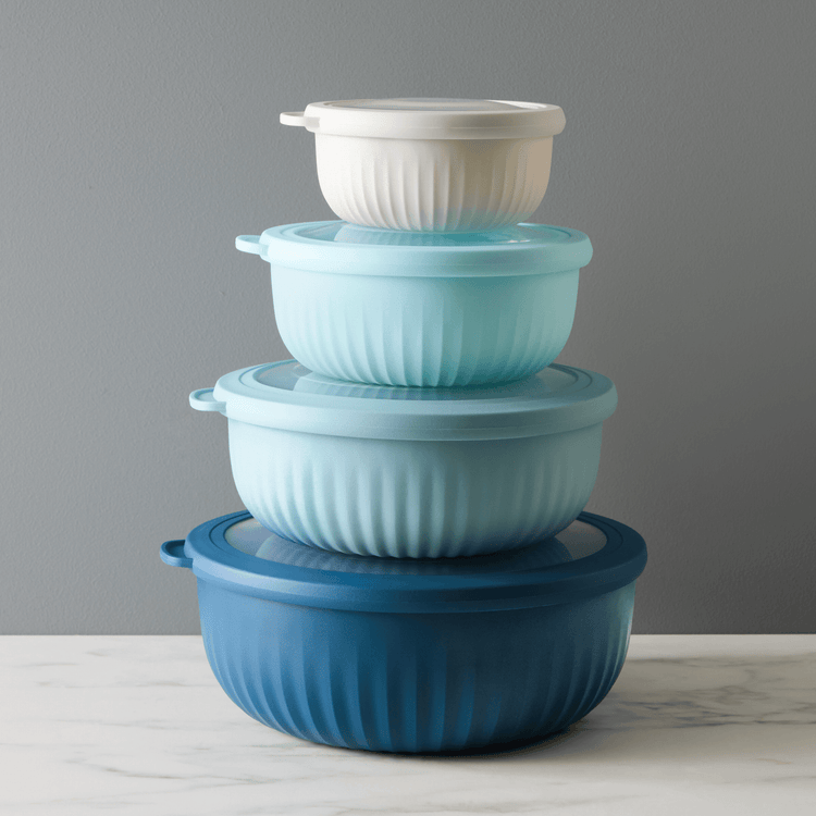 Shallow Mixing/Storage Bowls with Lids (Set of 4)