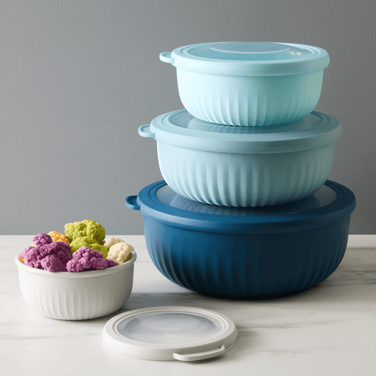 Shallow Mixing/Storage Bowls with Lids (Set of 4)