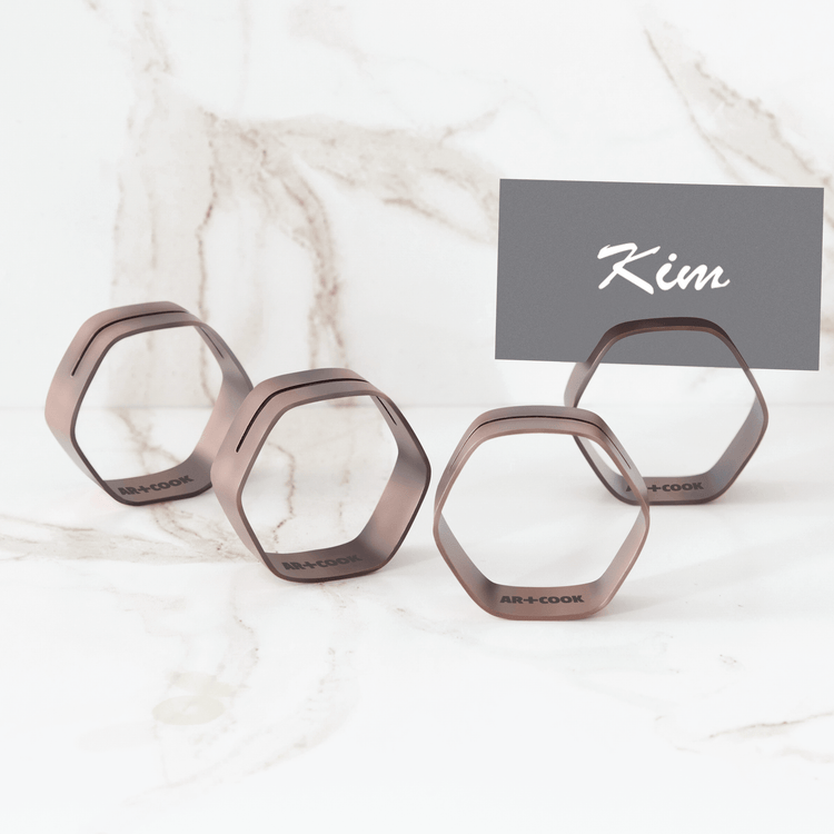 Hexagonal Metallic Napkin Holders (Set of 4)