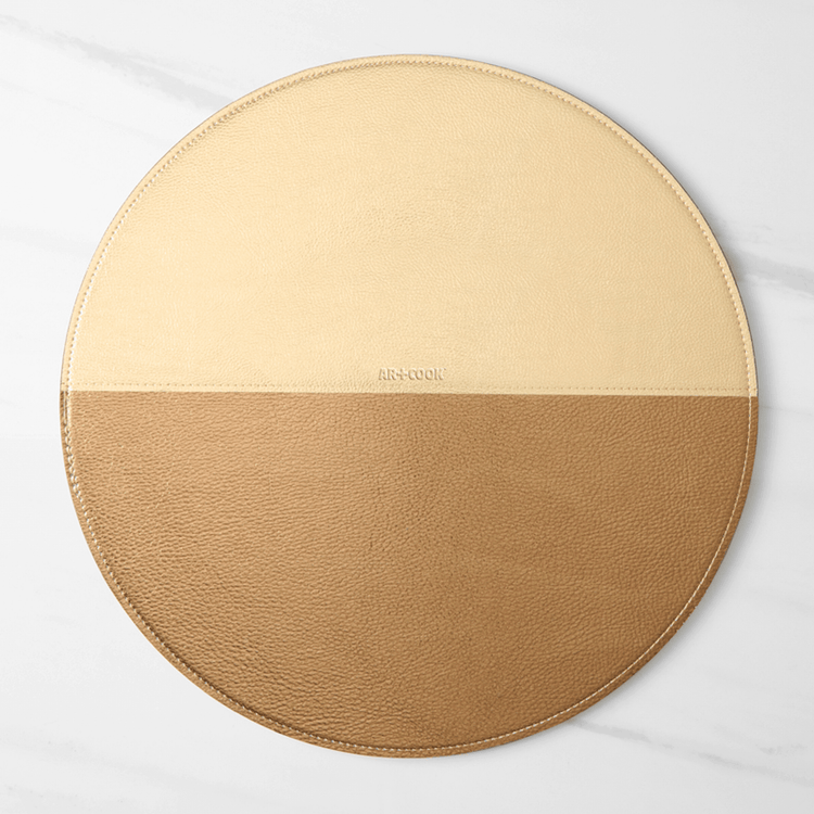 Vegan Leather Two-colored Hardcover Placemats (Set of 4)