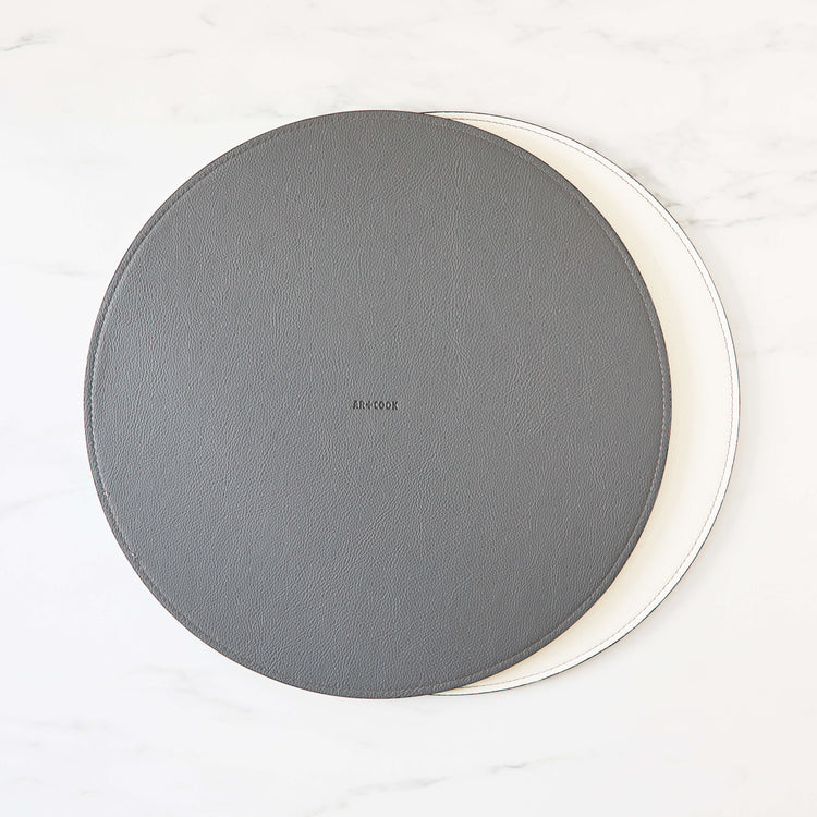 Vegan Leather Hardcover Placemats Solid Color (Set of 4)