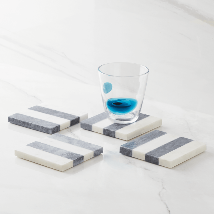 Striped Marble Coasters (Set of 4)