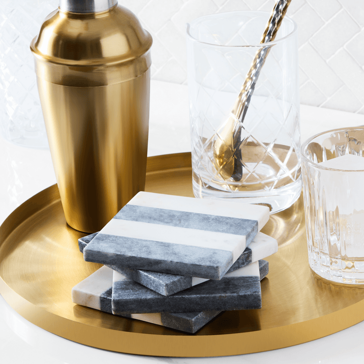 Striped Marble Coasters (Set of 4)