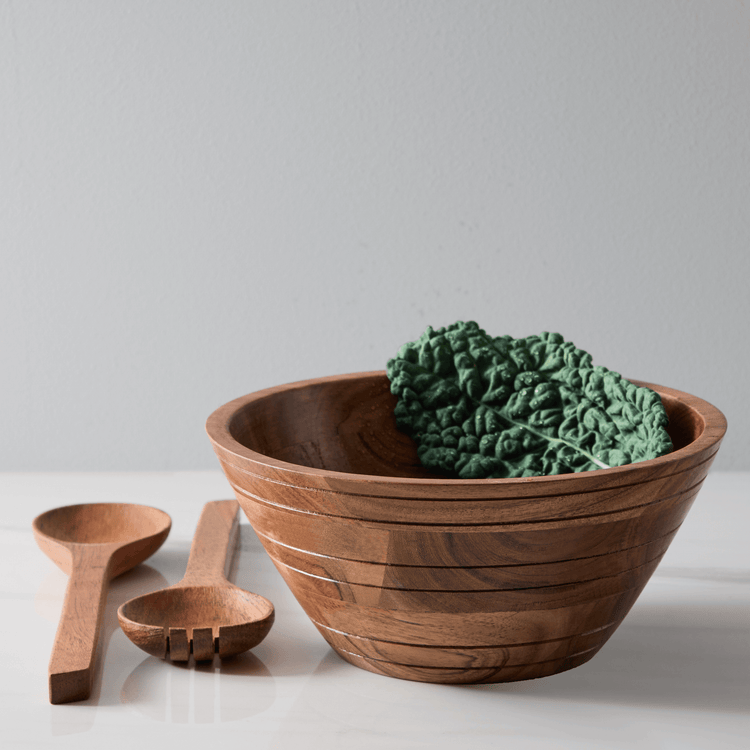 Wooden Salad Spoon and Bowl Set