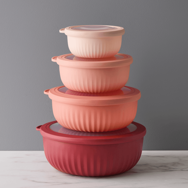 Shallow Mixing/Storage Bowls with Lids (Set of 4)