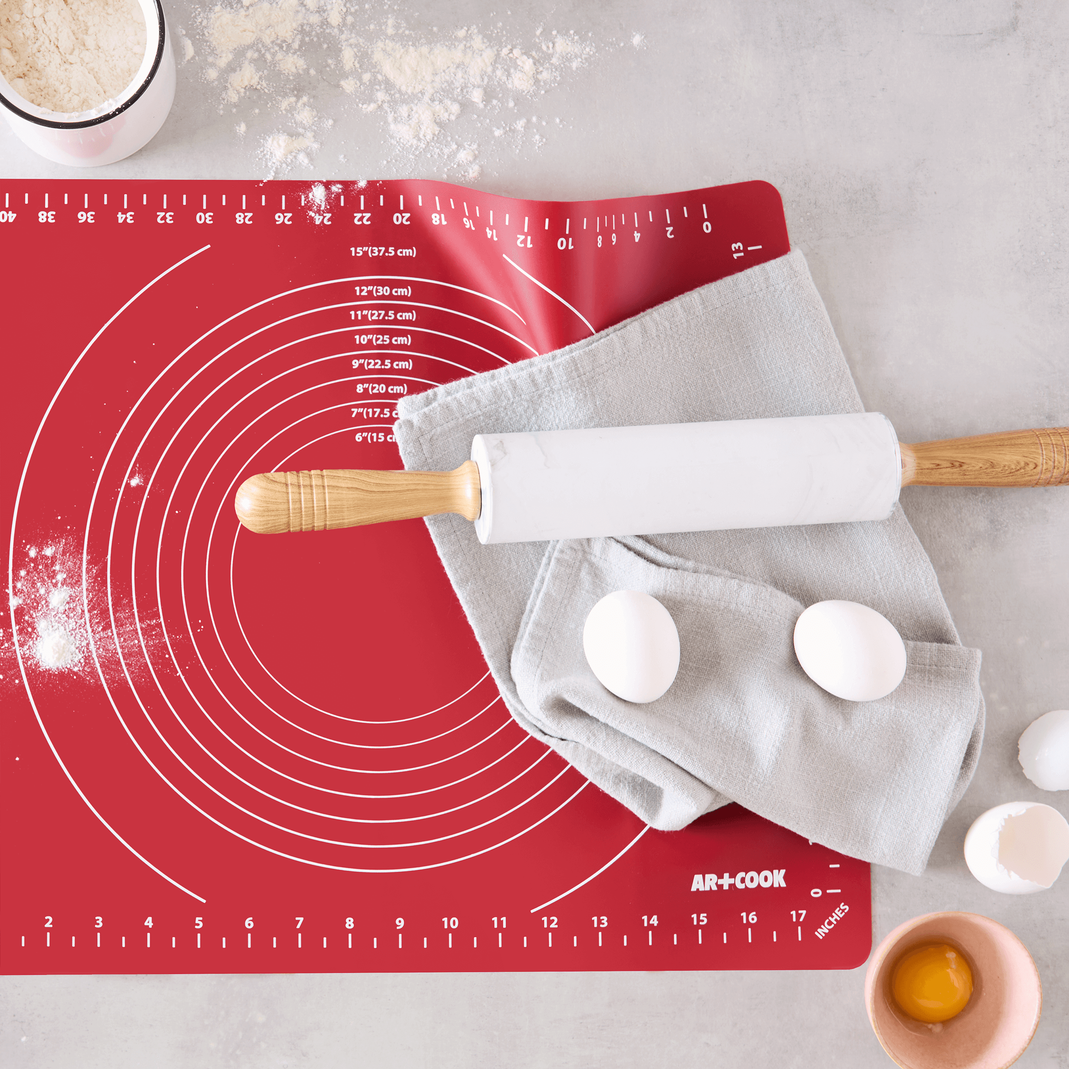 Red silicone baking mat deals