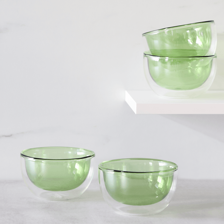 Double-Walled Glass Prep Bowls (Set of 4)