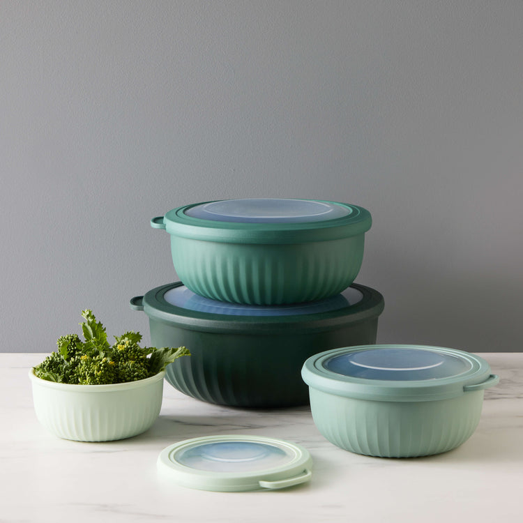 Shallow Mixing/Storage Bowls with Lids (Set of 4)