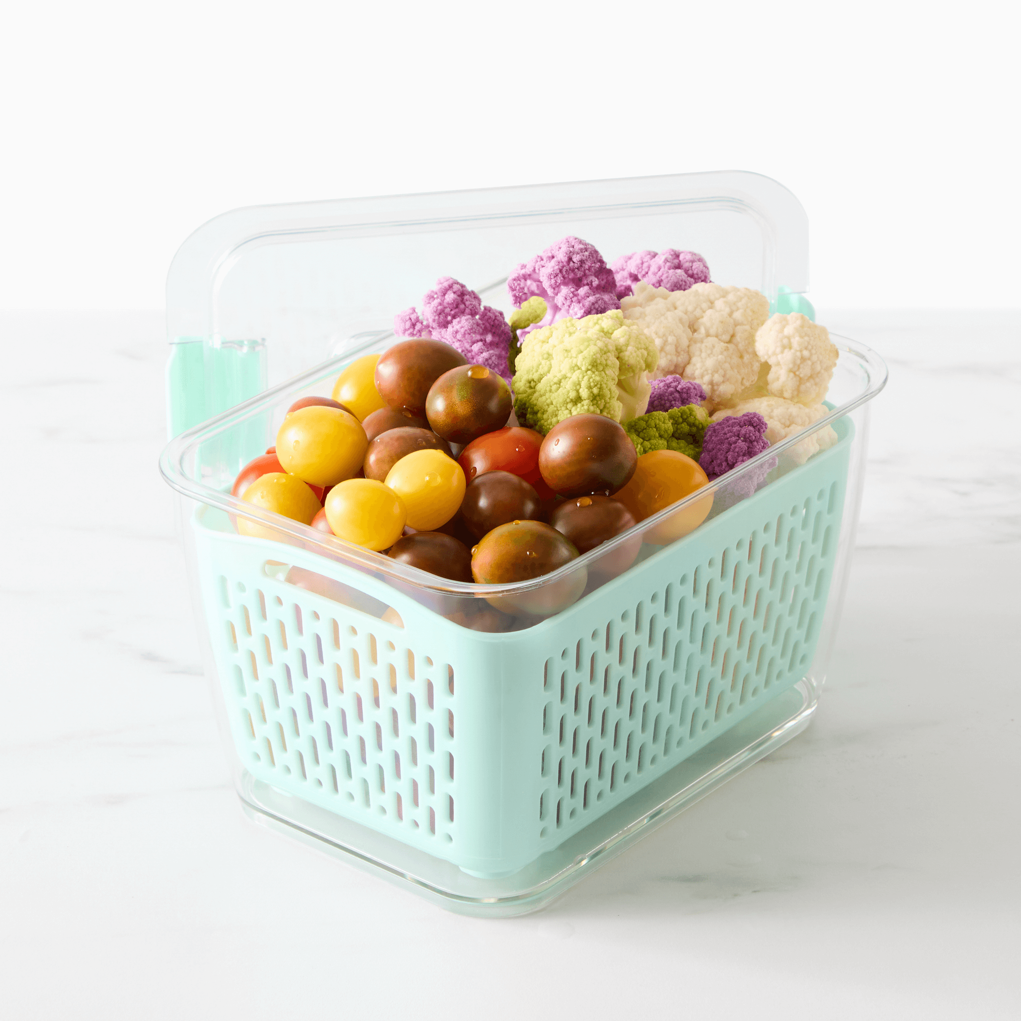 Fridge Food Storage Container With Lids, Reusable 6 Individual Detachable  Small Boxes With Lid For Refrigerator And Pantry, Double Layer Divided  Drain Crisper To Keep Fresh Vegetables, Fruit, Nuts, Meat, Kitchen  Accessories 