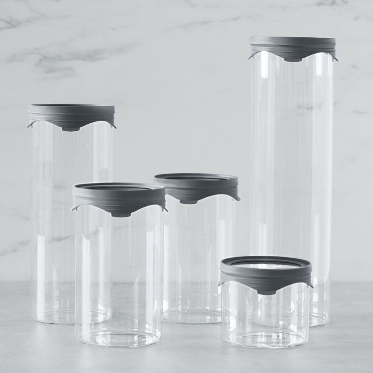 Borosilicate Glass Flip-N-Snap Airtight Dry Food Storage Container - 10 Piece/5 Container Set