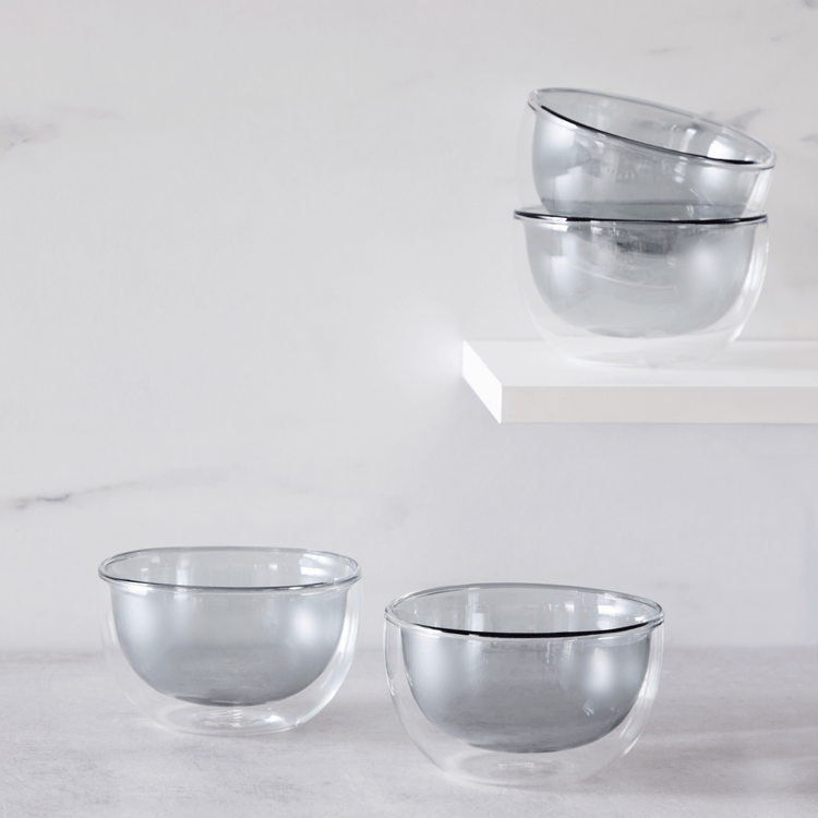 Double-Walled Glass Prep Bowls (Set of 4)