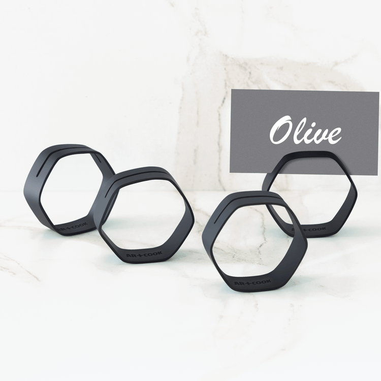 Hexagonal Metallic Napkin Holders (Set of 4)