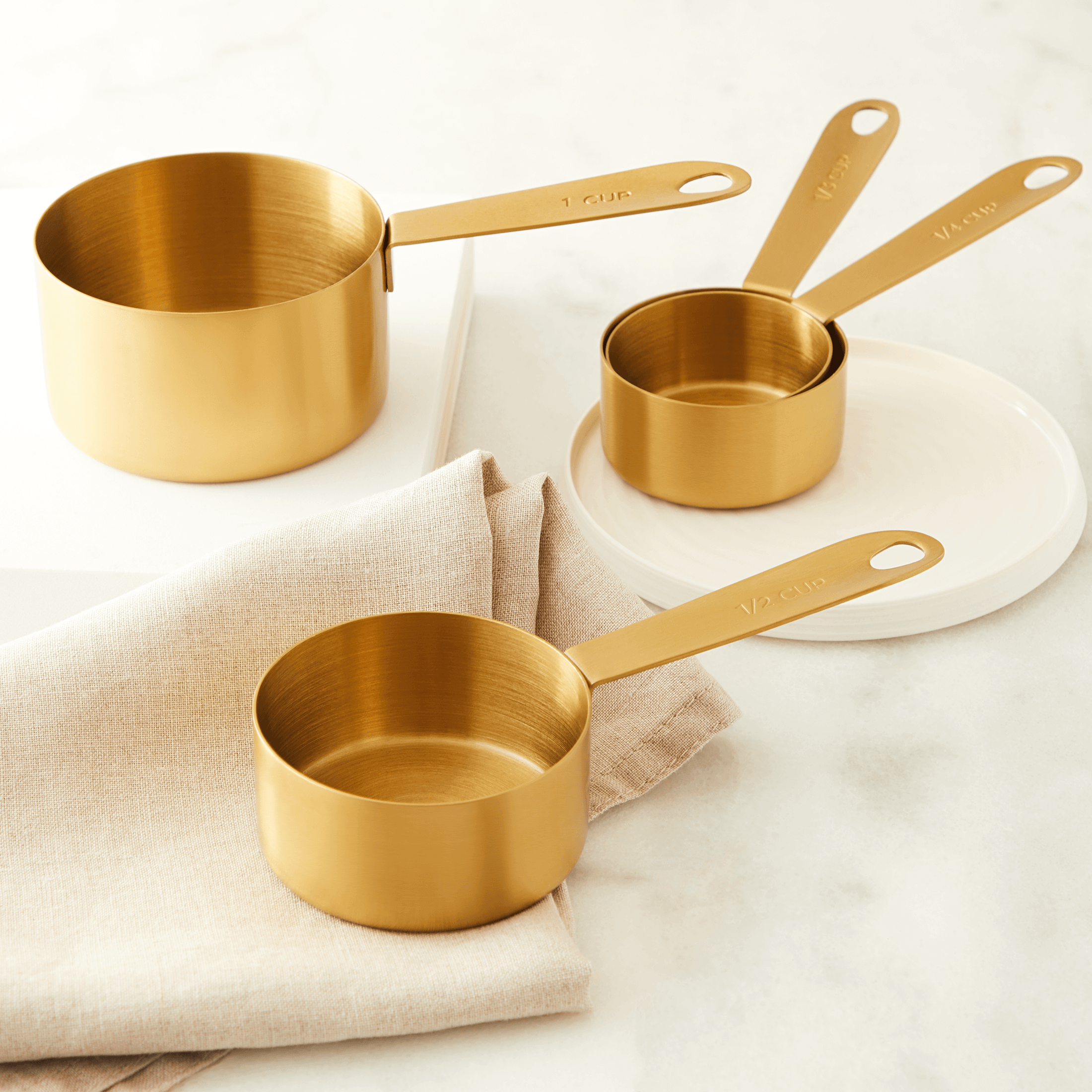 Gold Cooking Utensils with Gold Measuring Cups and Spoons Set - 23