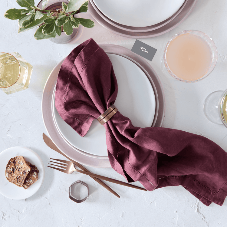 Hexagonal Metallic Napkin Holders (Set of 4)