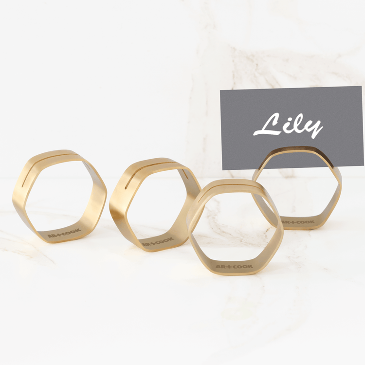 Hexagonal Metallic Napkin Holders (Set of 4)