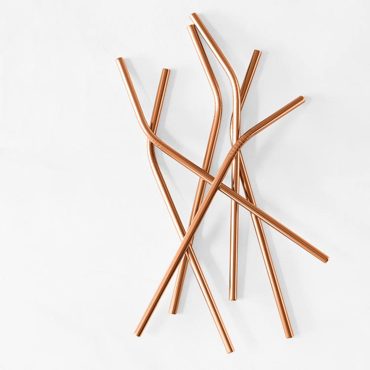Reusable Straws with Brush (7 Piece Bent Set)