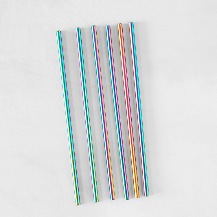 Reusable Straws with Brush (7 Piece Straight Set)
