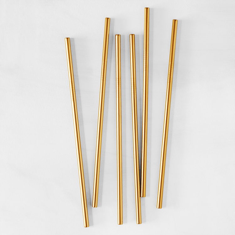 Reusable Straws with Brush (7 Piece Straight Set)