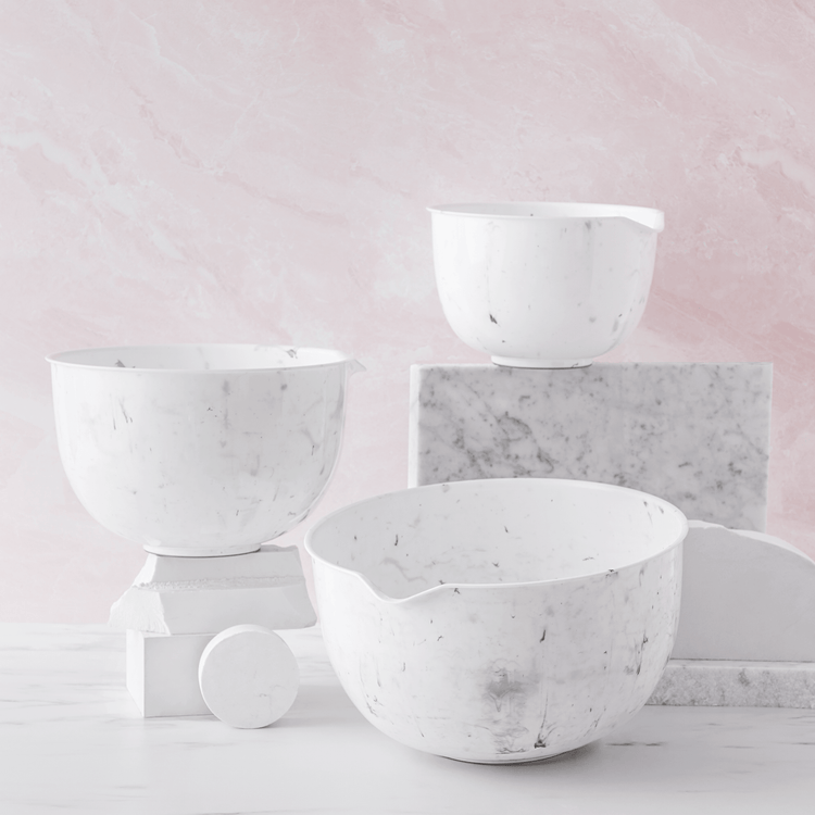 Marbled Mixing Bowls with Spouts (3 Piece Set)