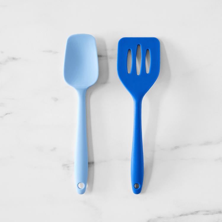 Mini Silicone Slotted Turner & Spatula (2 Piece Set)