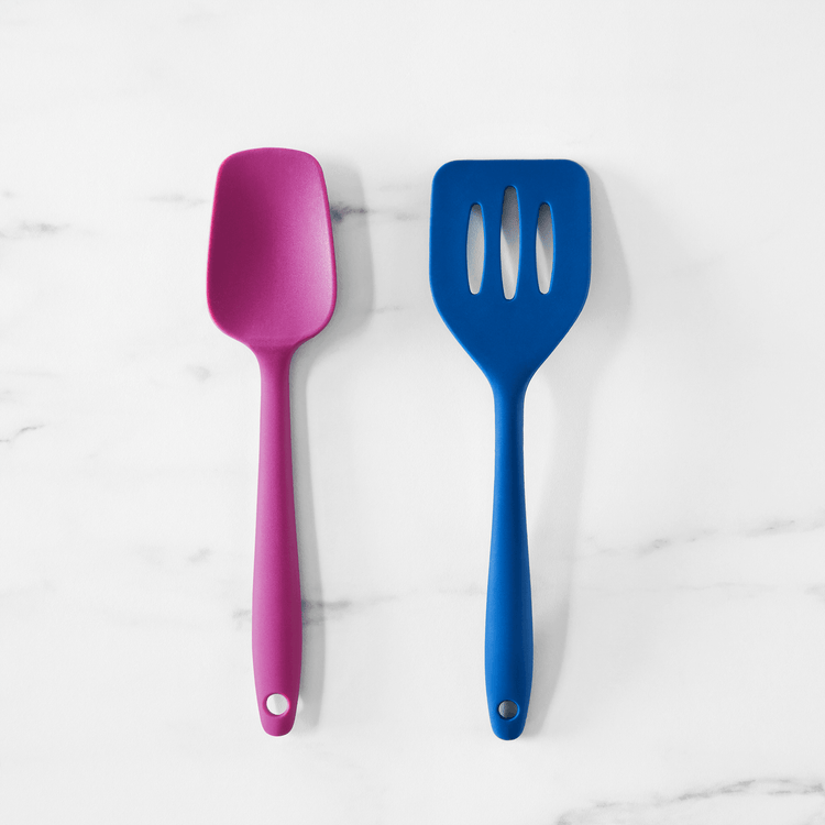 Mini Silicone Slotted Turner & Spatula (2 Piece Set)