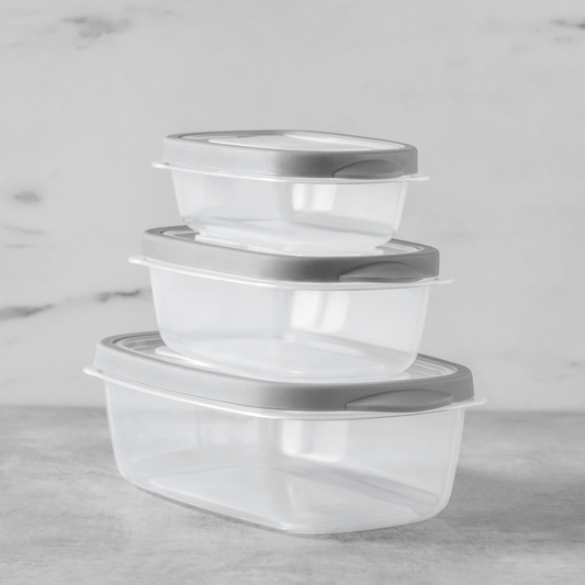 Rectangular Plastic Containers with Vent (6 Piece Set)