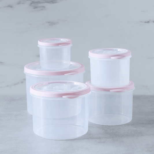 Round Plastic Containers with Vent (10 Piece Set)