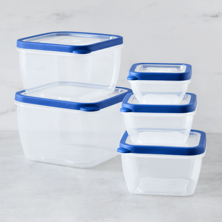 Square Plastic Containers with Vent (10 Piece Set)