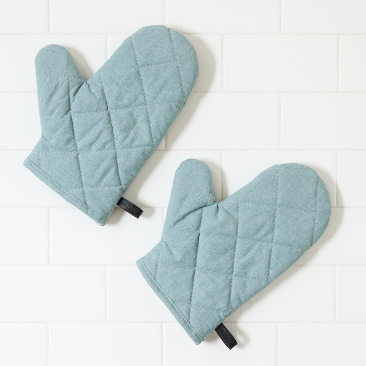 Chambray Oven Mitts (Set of 2)