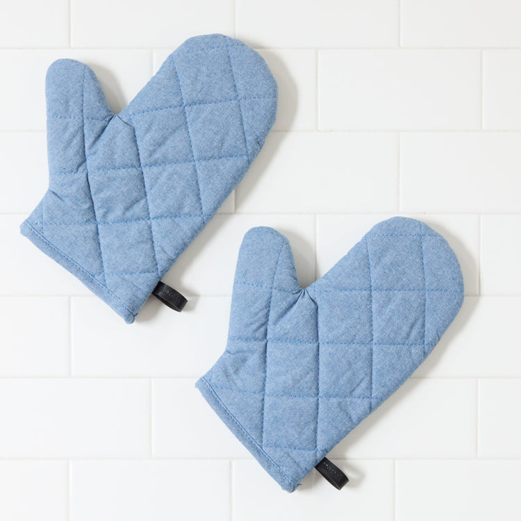 Chambray Oven Mitts (Set of 2)