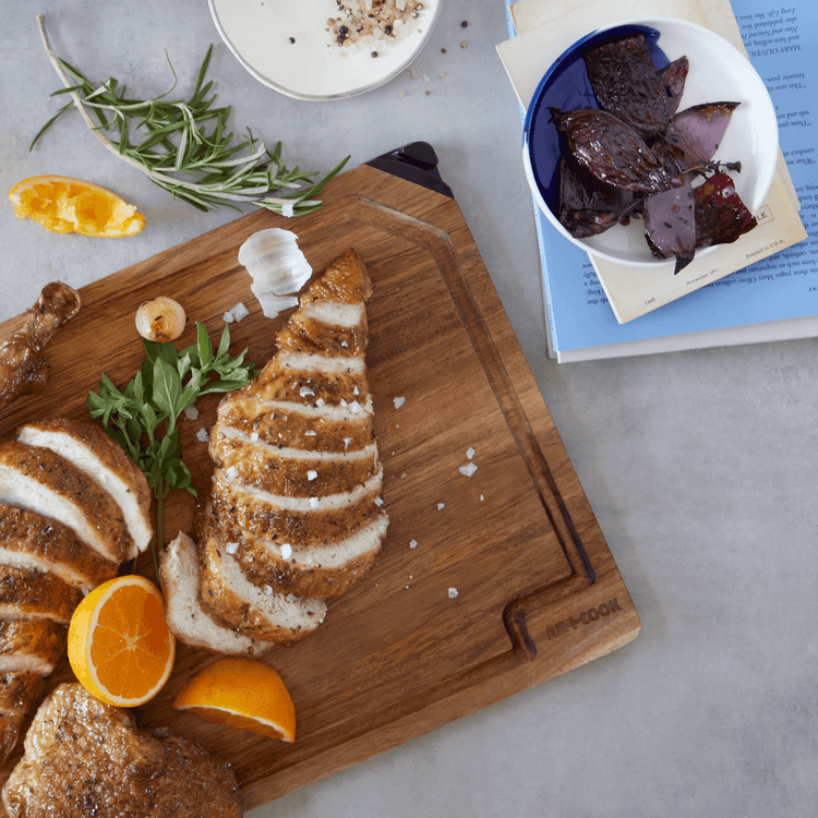 Acacia Cutting Board with Knife Sharpener