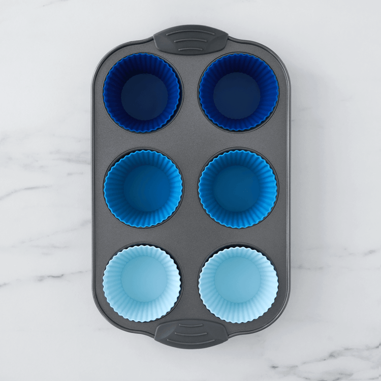 Muffin Pan with Removable Silicone Cupcake Liners (7 Piece Set)