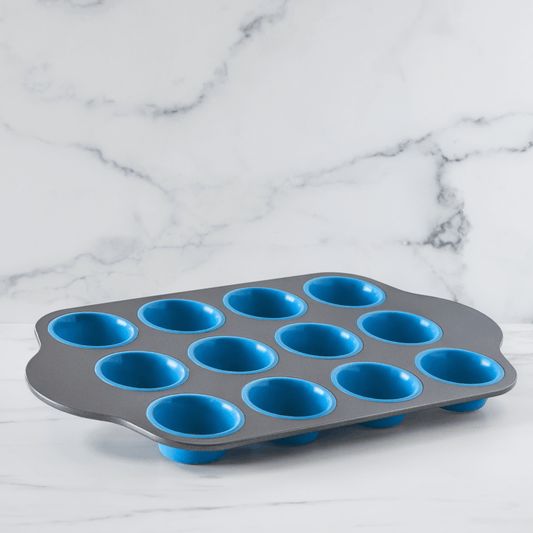 12 Cup Silicone Muffin Tin with Carbon Steel Frame