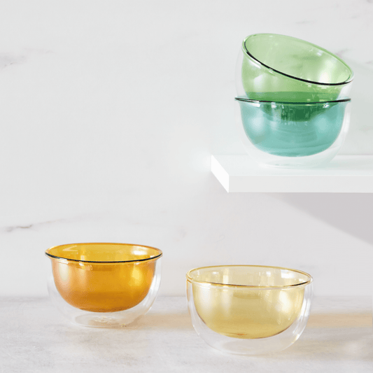 Double-Walled Glass Prep Bowls (Set of 4)