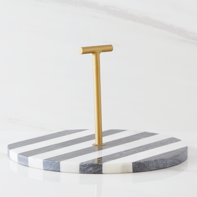Striped Marble and Brass Cupcake Tray