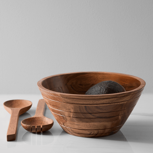 Wooden Salad Spoon and Bowl Set