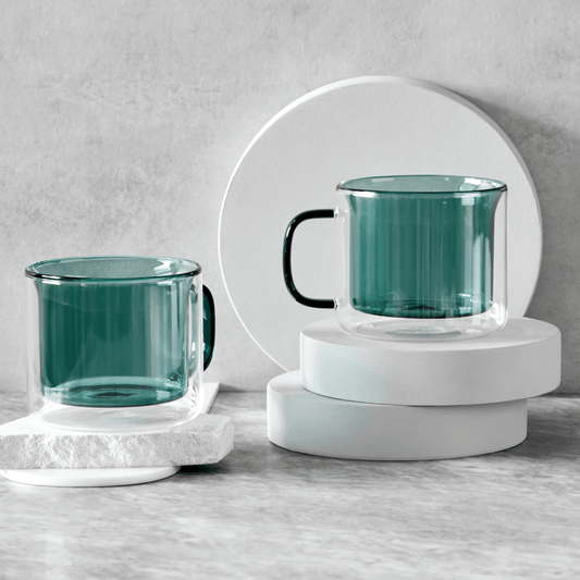 Double Walled Glass Mugs (2 Piece Set)