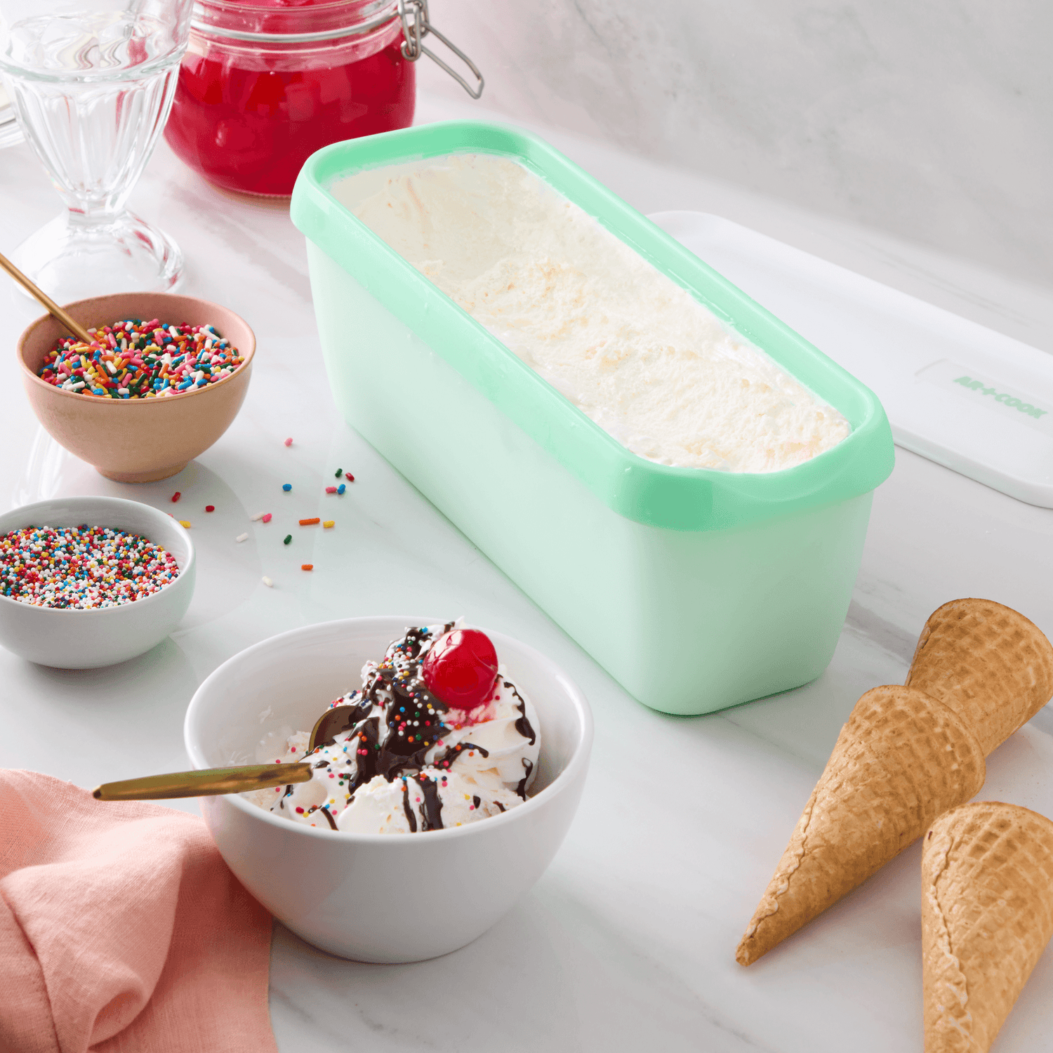 2 Pcs Ice Cream Containers for Homemade Ice Cream Reusable