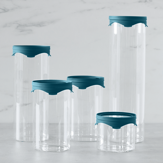 Borosilicate Glass Flip-N-Snap Airtight Dry Food Storage Container - 10 Piece/5 Container Set