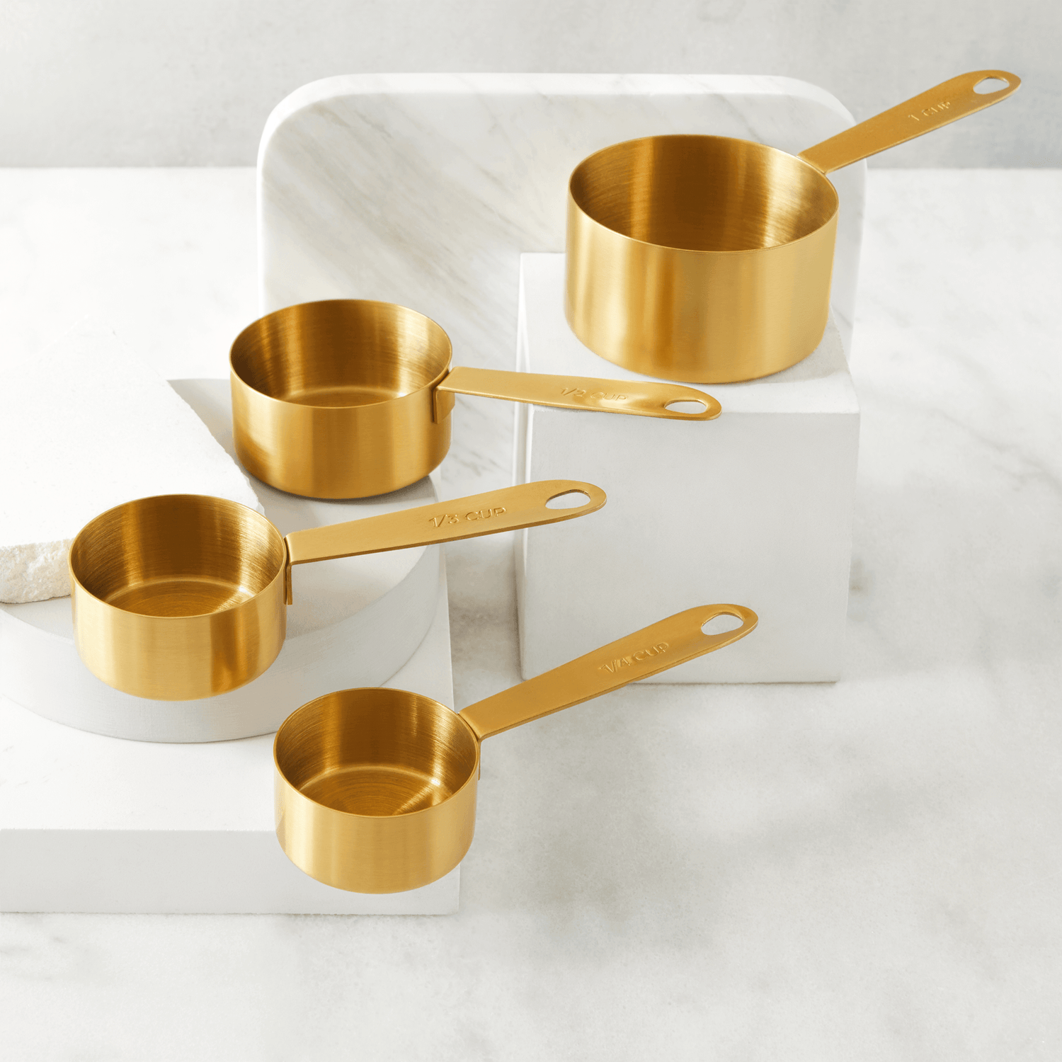 Acacia Wood and Gold Measuring Cups, Set of 4 + Reviews