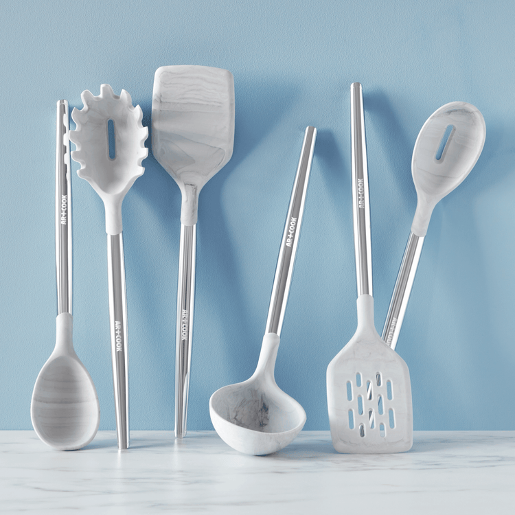 Stainless Steel & Silicone Utensils - Solid Spoon