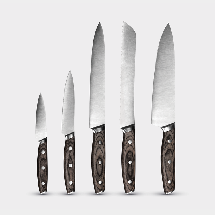 Knife Set with Magnetic Wood Block (6 Piece Set)