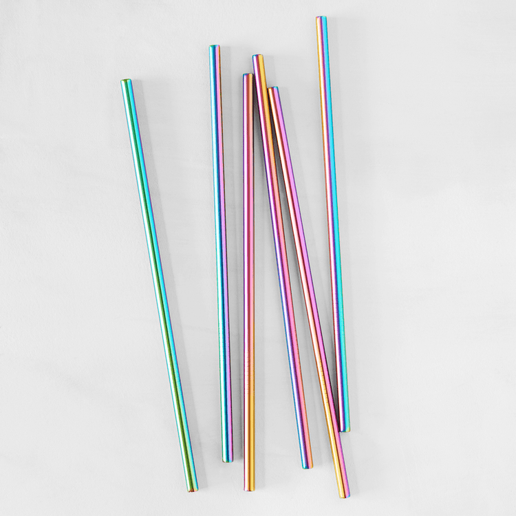 Reusable Straws with Brush (7 Piece Straight Set)