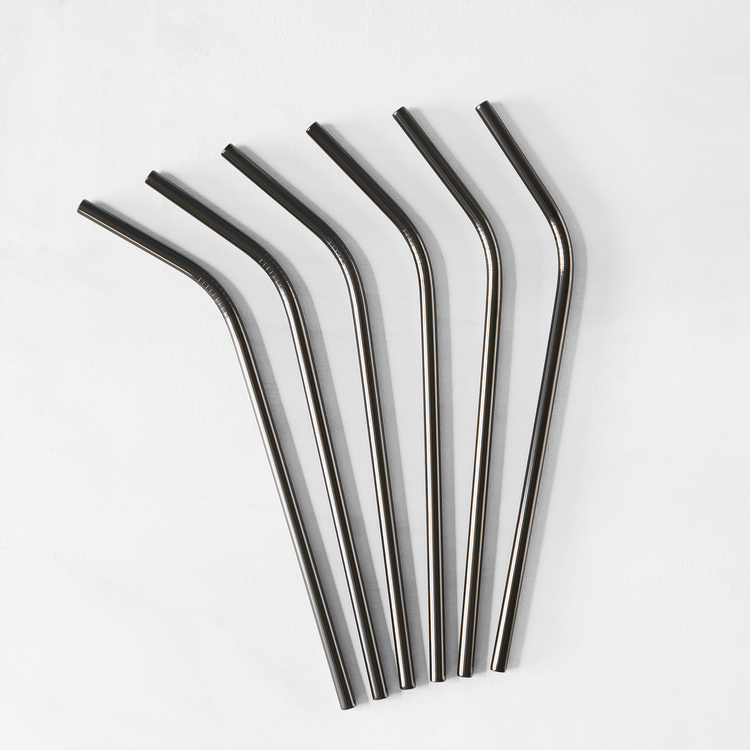 Reusable Straws with Brush (7 Piece Bent Set)