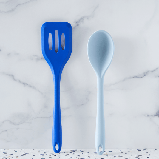 10.5” Silicone Slotted Turner & Solid Spoon (2 Piece Set)